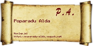 Poparadu Alda névjegykártya
